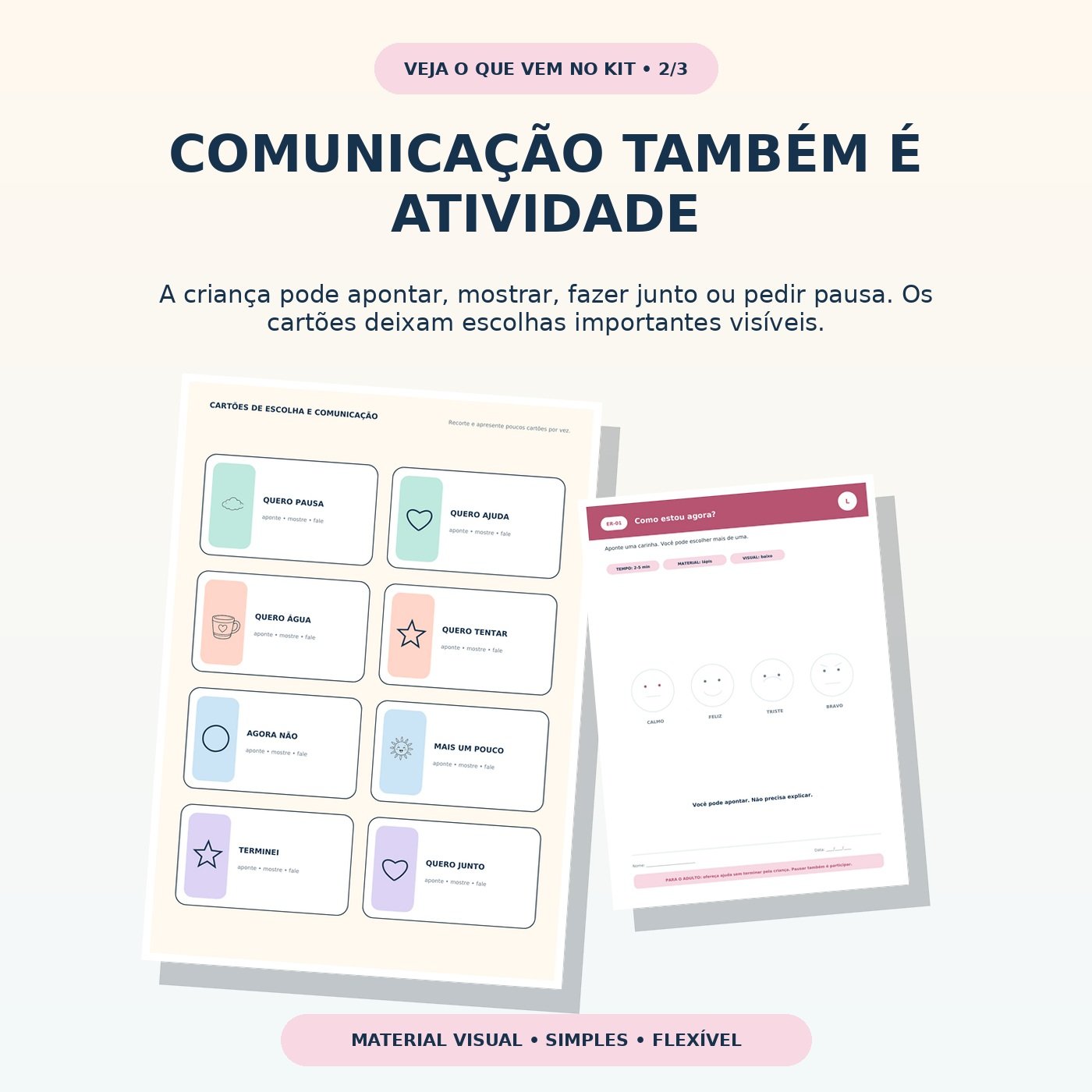 Cartões e atividades de apoio visual